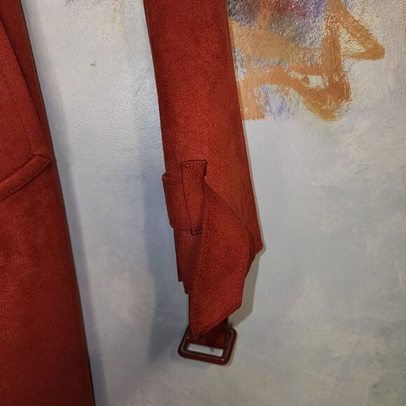Forever 21 Women's Suede-Like Rust Trench Coat With Belt Size S - Picture 7 of 12